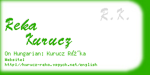 reka kurucz business card